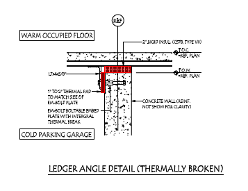 Thermal Break Example - With Thermal Break - Ledger Angle Detail