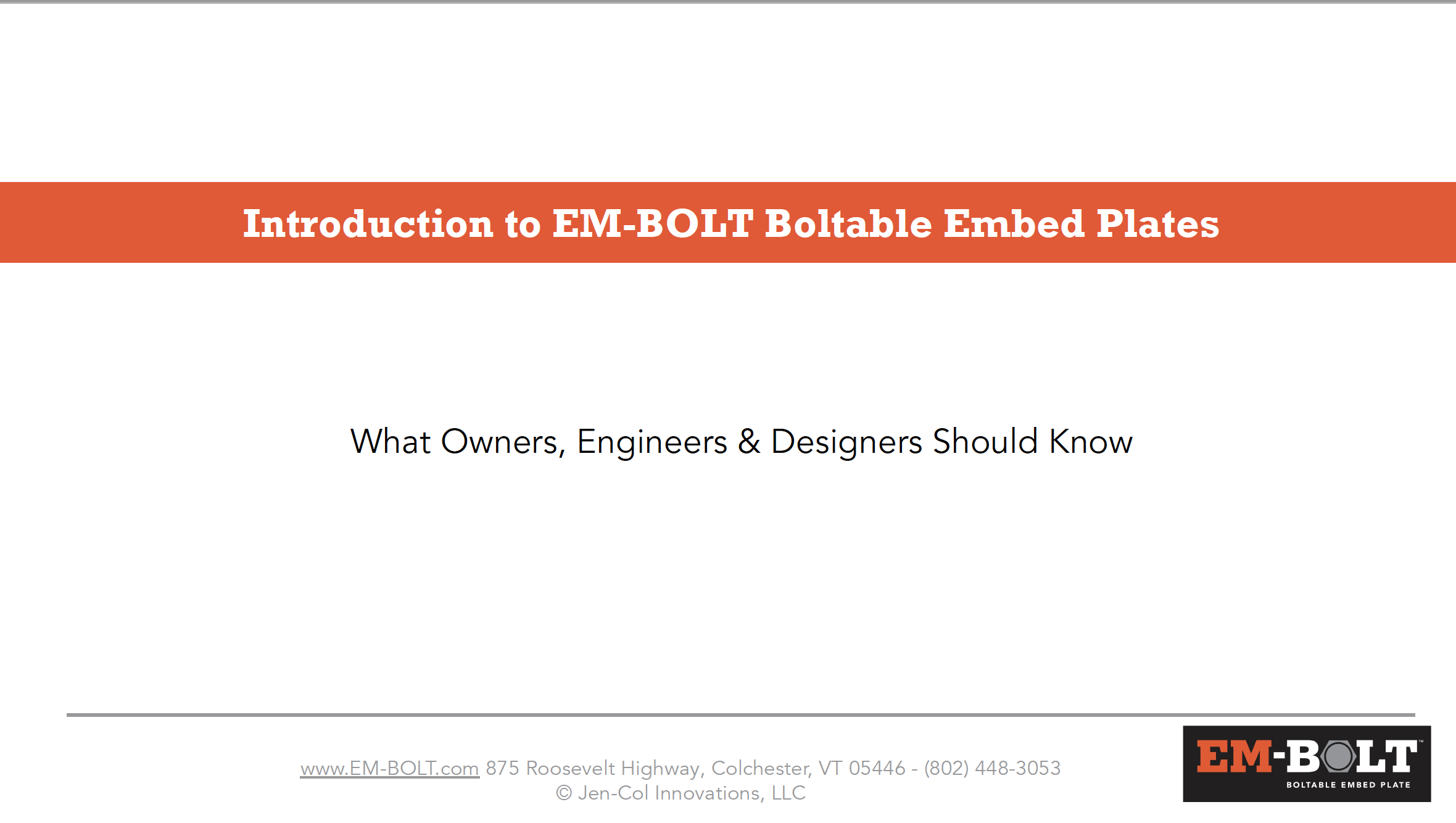EM-BOLT Ebook - What Owners, Engineers & Designers Should Know